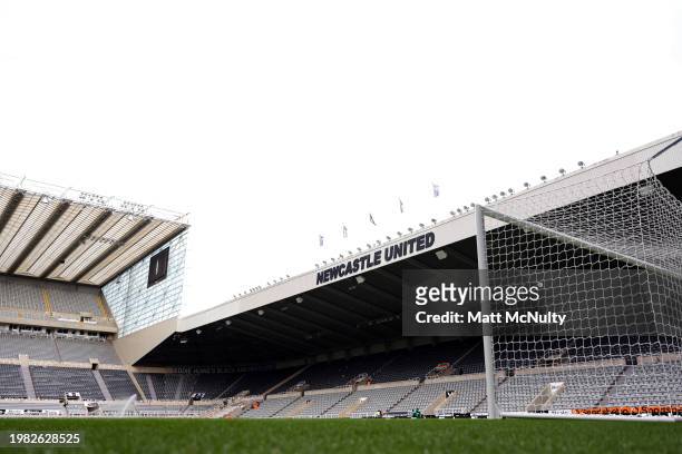 General view inside the stadium prior to the Premier League match between Newcastle United and Luton Town at St. James Park on February 03, 2024 in...