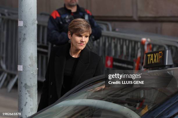 Ines Guardiola, lawyer of Brazilian footballer Dani Alves, arrives on the second day of his trial at the High Court of Justice of Catalonia in...