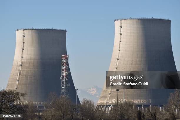 General view of Galileo Ferraris Ex Nuclear Power Plant on February 3, 2024 in Trino Vercellese, Italy. The former "Galileo Ferraris" thermoelectric...