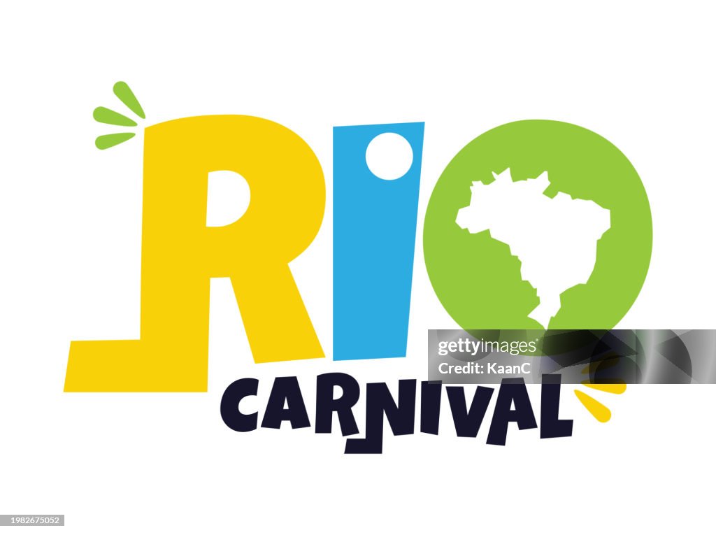 Vector sign for Brazil Rio Carnival vector stock illustration