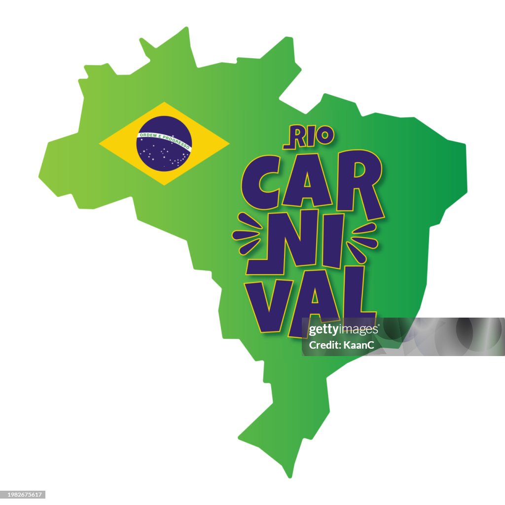 Vector sign for Brazil Rio Carnival vector stock illustration