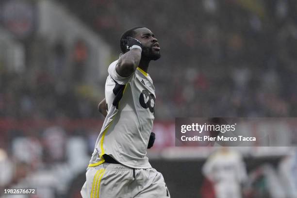 Aka Wilfried Kanga of Standard Liegi celebrates his first goal during the Jupiler Pro League match between RWDM Brussels FC and Standard de Liege at...