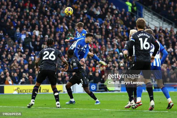 Jack Hinshelwood of Brighton & Hove Albion scores his team's second goal during the Premier League match between Brighton & Hove Albion and Crystal...