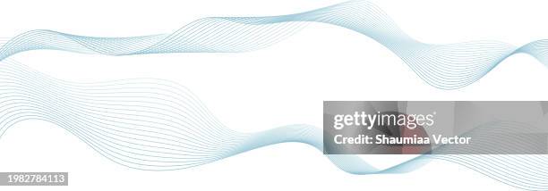 abstract white background with blue and purple gradient flowing wave line - line stock illustrations