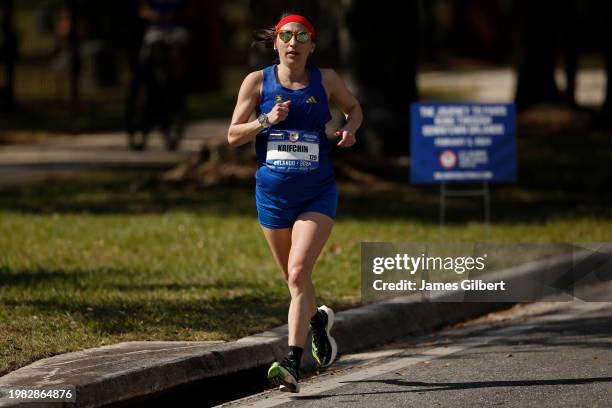 Maegan Krifchin runs through the course during the 2024 U.S. Olympic Team Trials - Marathon on February 03, 2024 in Orlando, Florida.