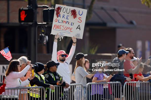 Fans cheer during the 2024 U.S. Olympic Team Trials - Marathon on February 03, 2024 in Orlando, Florida.