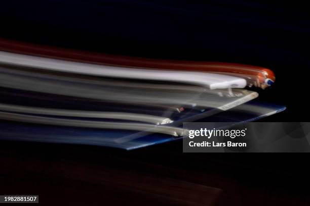 Stephan Leyhe of Germany competes during the FIS World Cup Ski Jumping Men Individual HS147 on February 03, 2024 in Willingen, Germany.