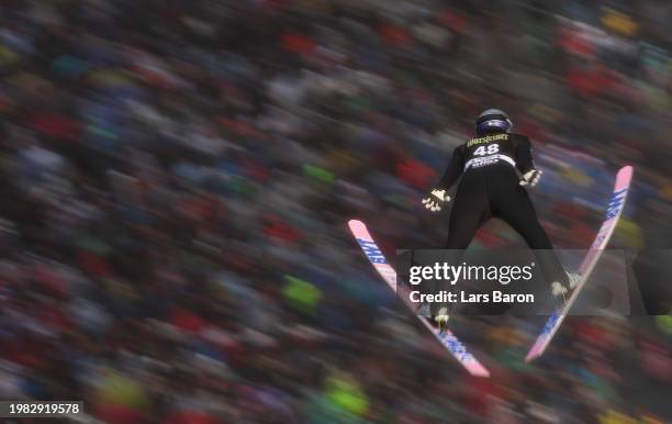Ryoyu Kobayashi of Japan competes during the FIS World Cup Ski Jumping Men Individual HS147 on February 03, 2024 in Willingen, Germany.