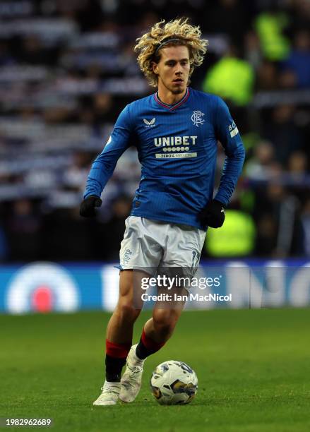 Todd Cantwell of Rangers is seen during the Cinch Scottish Premiership match between Rangers FC and Livingston FC at Ibrox Stadium on February 03,...