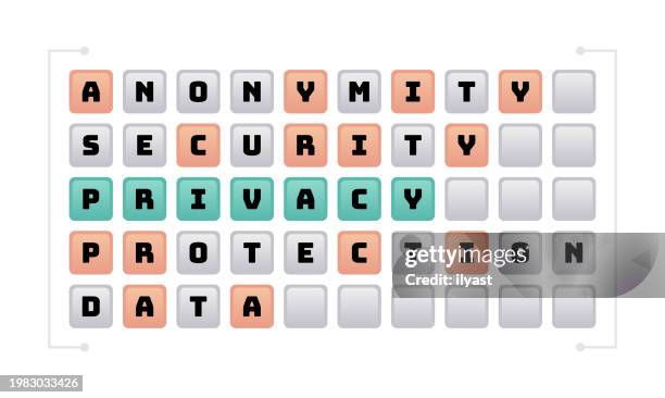 stockillustraties, clipart, cartoons en iconen met word cloud for privacy - privacy policy