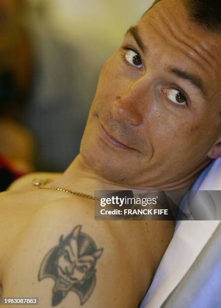 German Erik Zabel undergoes the traditional medical check-up before the start of the 90th Tour de France, 03 July 2003 at the Parc des expositions in...