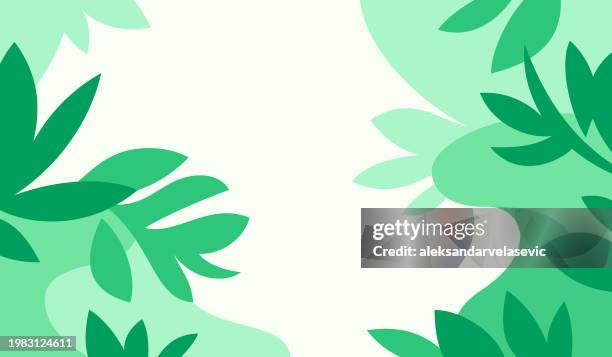 illustrations, cliparts, dessins animés et icônes de fond de feuilles graphiques abstraites modernes - écologie