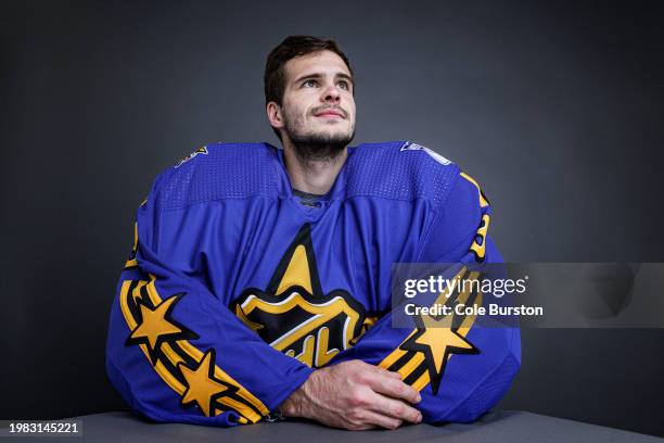 Igor Shesterkin of the New York Rangers poses for his portrait prior to the 2024 Honda NHL All-Star Game on February 03, 2024 in Toronto, Ontario.