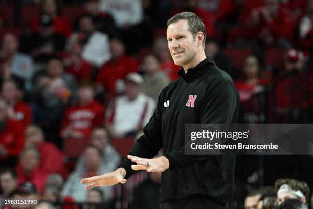 Head coach Fred Hoiberg of the Nebraska Cornhuskers watches action against the Wisconsin Badgers in the second half at Pinnacle Bank Arena on...