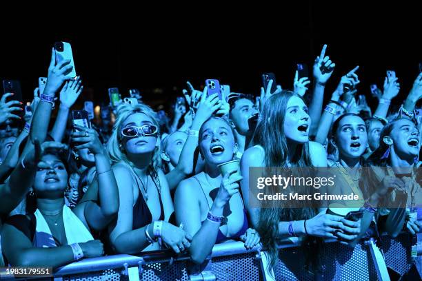 Steve Lacy performs at the RNA Showgrounds on February 03, 2024 in Brisbane, Australia.