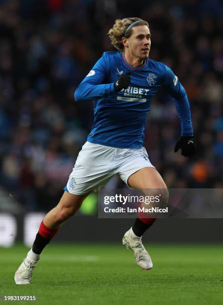 Todd Cantwell of Rangers is seen in action during the Cinch Scottish Premiership match between Rangers FC and Livingston FC at Ibrox Stadium on...