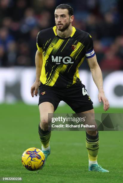 Wesley Hoedt of Watford during the Sky Bet Championship match between Watford and Cardiff City at Vicarage Road on February 03, 2024 in Watford,...