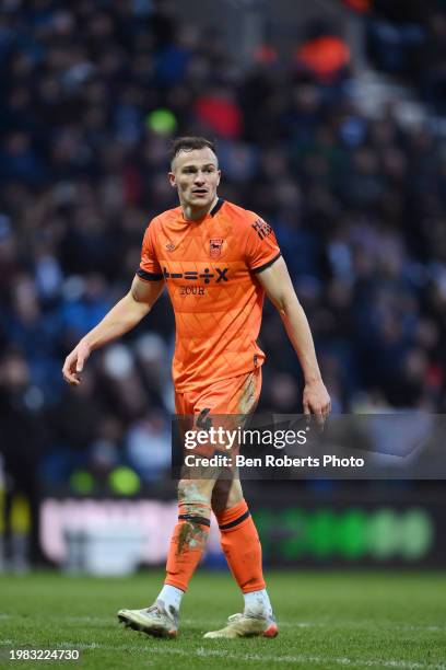 George Edmundson of Ipswich Town during the Sky Bet Championship match between Preston North End and Ipswich Town at Deepdale on February 03, 2024 in...