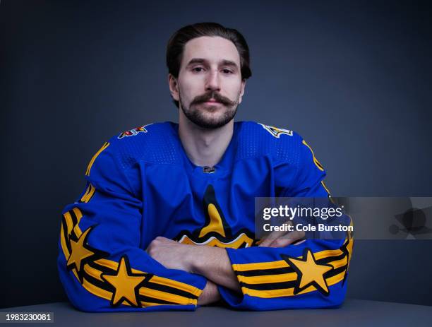 Filip Forsberg of the Nashville Predators poses for his portrait prior to the 2024 Honda NHL All-Star Game on February 03, 2024 in Toronto, Ontario.