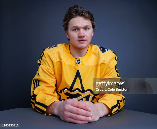 Kirill Kaprizov of the Minnesota Wild poses for his portrait prior to the 2024 Honda NHL All-Star Game on February 03, 2024 in Toronto, Ontario.