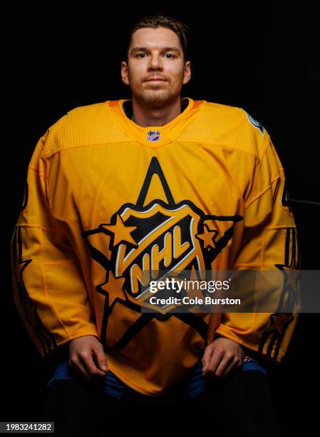 Alexandar Georgiev of the Colorado Avalanche poses for his portrait prior to the 2024 Honda NHL All-Star Game on February 03, 2024 in Toronto,...