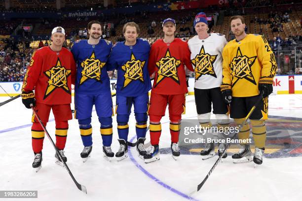 Jesper Bratt of the New Jersey Devils, Filip Forsberg of the Nashville Predators, William Nylander of the Toronto Maple Leafs, Elias Pettersson of...