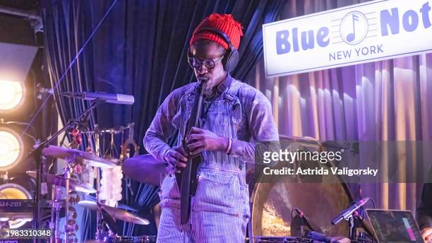 André 3000 performs at Blue Note Jazz Club on February 02, 2024 in New York City.