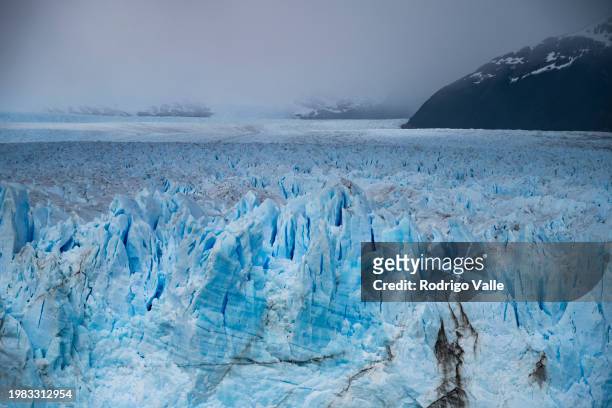 General view of Perito Moreno Glacier at Parque Nacional Los Glaciares on December 15, 2023 near El Calafate, Argentina. Seventeen scientists from...
