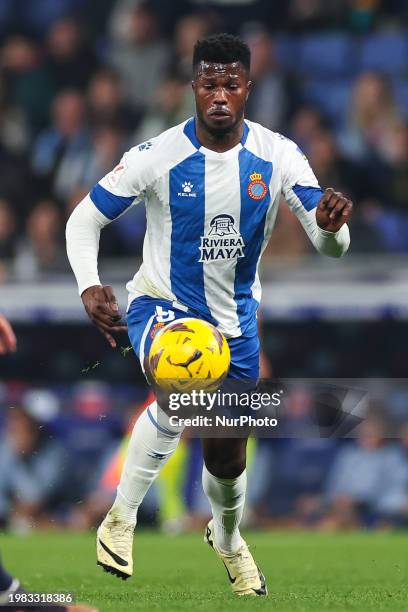 Keita Balde of RCD Espanyol is in action during the Spanish La Liga Hipermotion football match between RCD Espanyol and UD Levante at Stage Front...