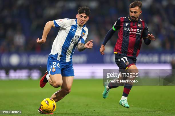 Ruben Sanchez of RCD Espanyol is in action during the Spanish La Liga Hipermotion football match between RCD Espanyol and UD Levante at Stage Front...