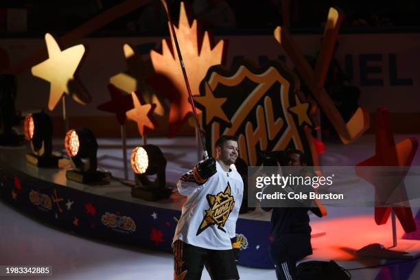 Tomas Hertl of the San Jose Sharks is introduced during the game between Team Mackinnon and Team McDavid during the 2024 Honda NHL All-Star Game on...