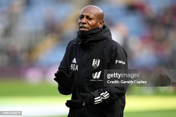 Fulham Assistant Manager Luís Boa Morte during the Premier League match between Burnley FC and Fulham FC at Turf Moor on February 03, 2024 in...