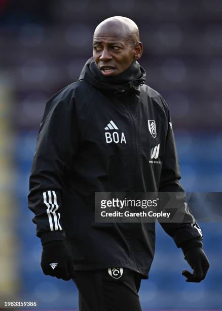 Fulham Assistant Manager Luís Boa Morte during the Premier League match between Burnley FC and Fulham FC at Turf Moor on February 03, 2024 in...