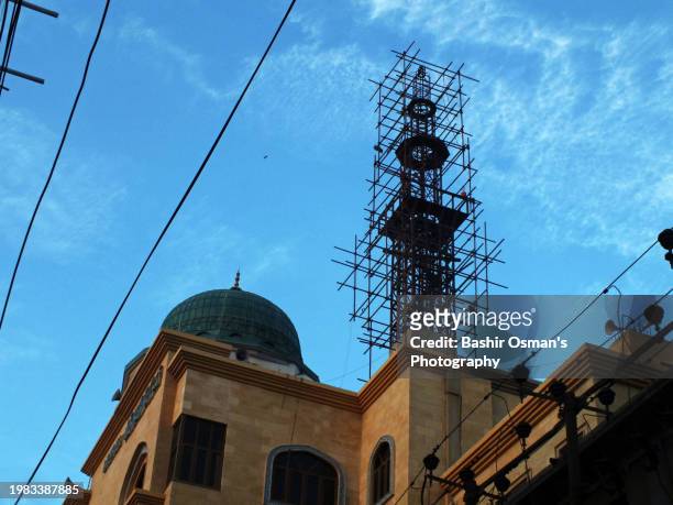 under construction building of a mosque - mosque stock pictures, royalty-free photos & images