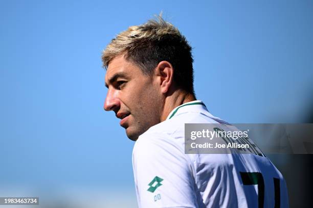 Duanne Oliver of South Africa looks on ahead of day one of the First Test in the series between New Zealand and South Africa at Bay Oval on February...