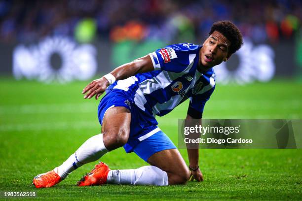 Danny Namaso of FC Porto gestures during the Liga Portugal Bwin match between FC Porto and Rio Ave FC at Estadio do Dragao on February 03, 2024 in...