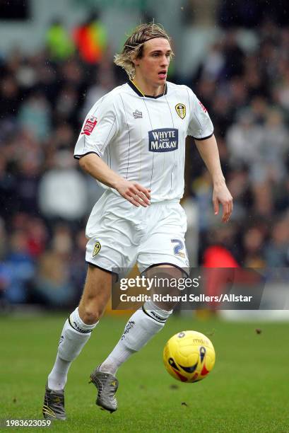 December 31: Matthew Kilgallon of Leeds United on the ball during the Championship match between Leeds United and Hull City at Elland Road on...