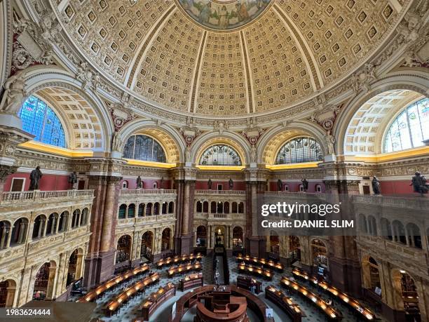 The main reading room at the Library of Congress, in Washington, DC, on February 6, 2024.