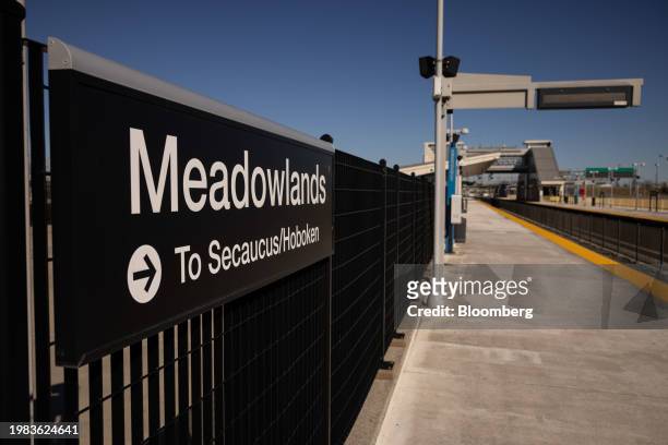 The Meadowlands New Jersey Transit station near MetLife Stadium in East Rutherford, New Jersey, US, on Tuesday, Feb. 6, 2024. The 2026 World Cup...