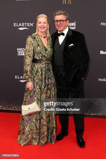 Susanne Sigl, Hans Sigl during the 75th Bambi Awards at Bavaria Filmstadt on November 16, 2023 in Munich, Germany.