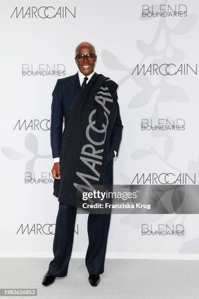 Bruce Darnell attends the Marc Cain Fashion Show at Arena Berlin on February 6, 2024 in Berlin, Germany.