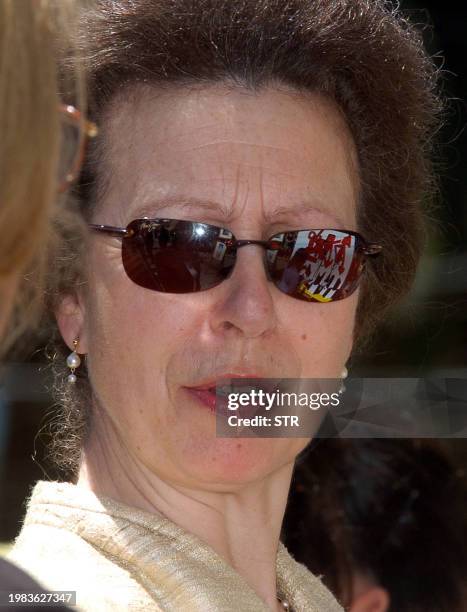 Princess Anne of England is pictured during her visit at the British School Mackay in Viña del Mar 24 January, 2007 during her three-day-official...