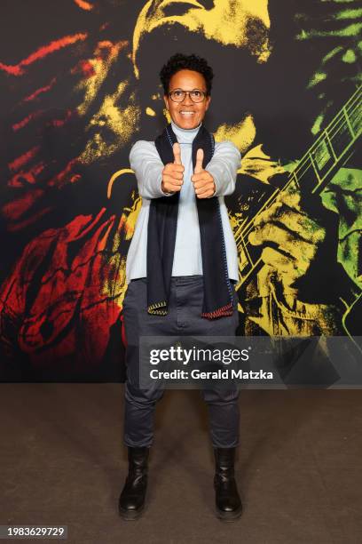 Mo Asumang attends the "Bob Marley: One Love" Special Screening at Kino International on February 06, 2024 in Berlin, Germany.