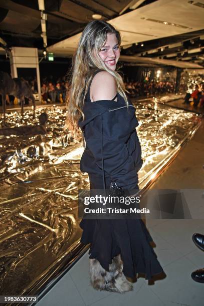 Faye Montana attends the Haderlump fashion show as part of Berlin Fashion Week AW24 at Zentrum für internationale Kunst on February 6, 2024 in...