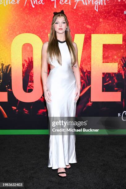 Loren Gray at the "Bob Marley: One Love" Los Angeles Premiere held at the Regency Village Theatre on February 6, 2024 in Los Angeles, California.