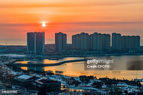 The scenery after snow falls in the West Coast New Area of Qingdao, Shandong province, China, Feb 6, 2024. In 2023, the total GDP of the West Coast...