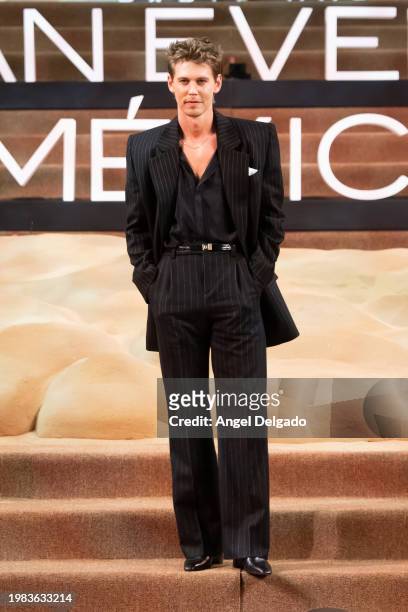 Austin Butler attends the red carpet for the movie 'Dune: Part Two' at Auditorio Nacional on February 6, 2024 in Mexico City, Mexico.