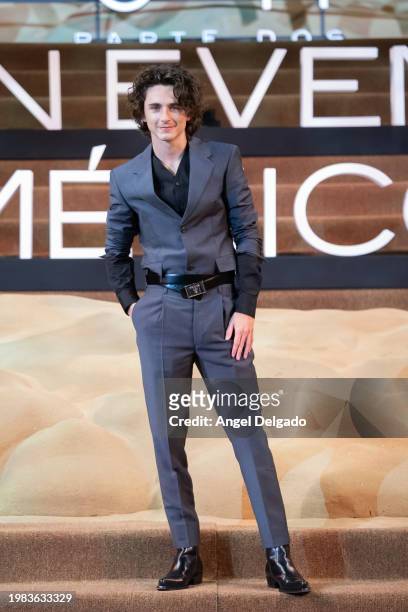 Timothée Chalamet attends the red carpet for the movie 'Dune: Part Two' at Auditorio Nacional on February 6, 2024 in Mexico City, Mexico.