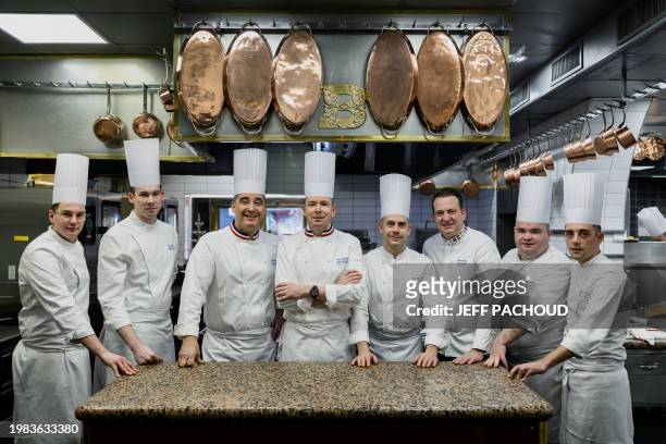 French chef de partie Quentin Veyrat, French Junior Sous-Chef de cuisine Raphael Garel, French chef Olivier Couvin, French chef Gilles Reinhardt,...