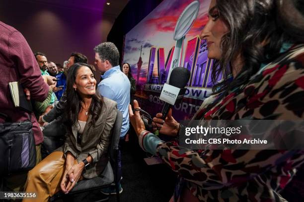 Sports press conference on Tuesday, February 6, 2024 at the Mandalay Bay for Super Bowl LVIII. Pictured: Tracy Wolfson.